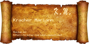 Kracher Mariann névjegykártya